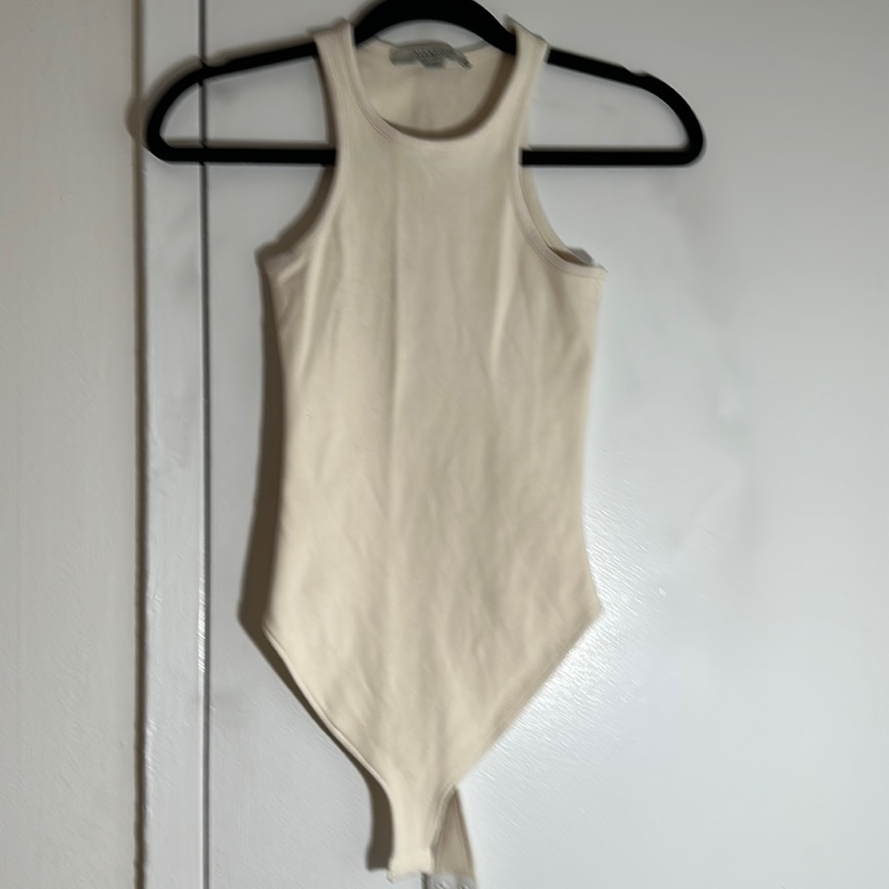 All Saints sleeveless beige bodysuit